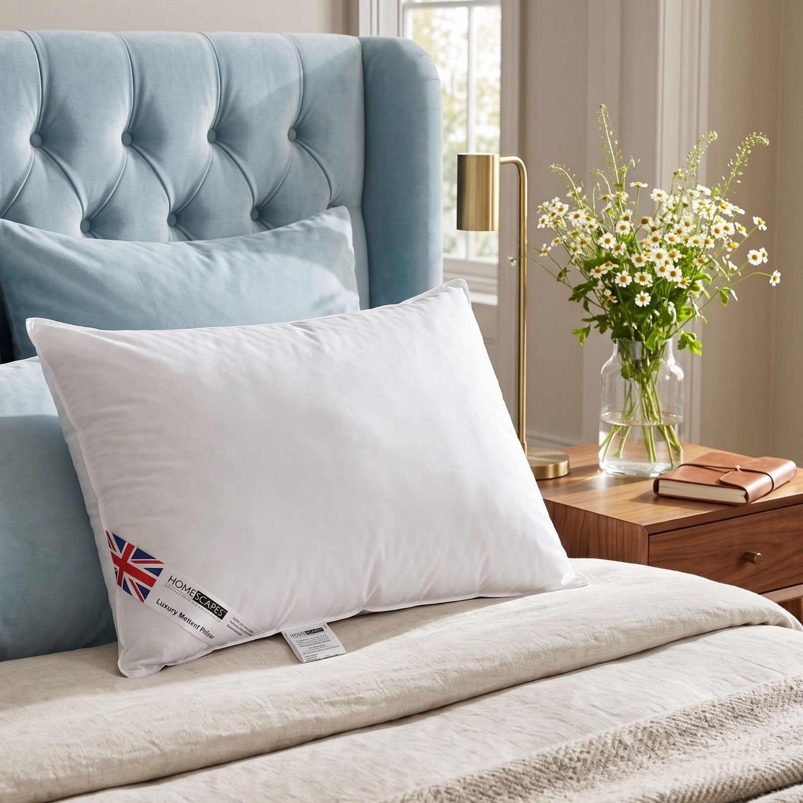 Homescapes Camomile Scented Goose Feather and Down Pillow
