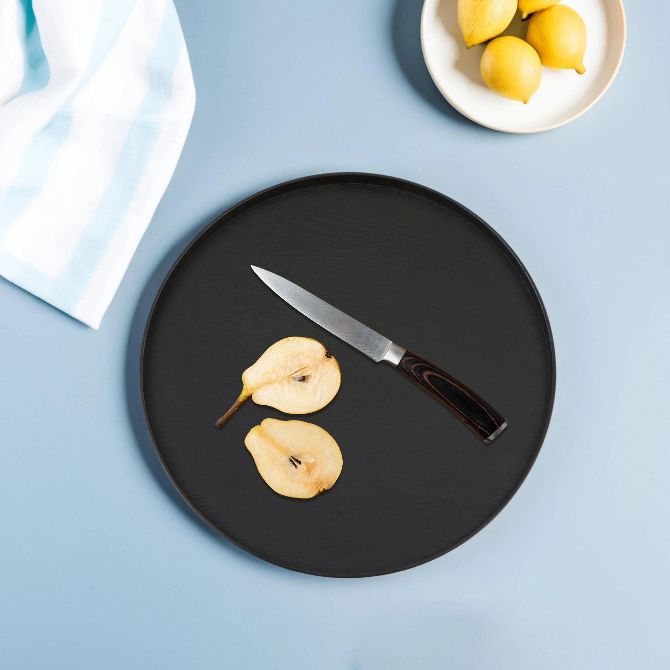 Orsina Bessan Large Fir Wood Tray – Black