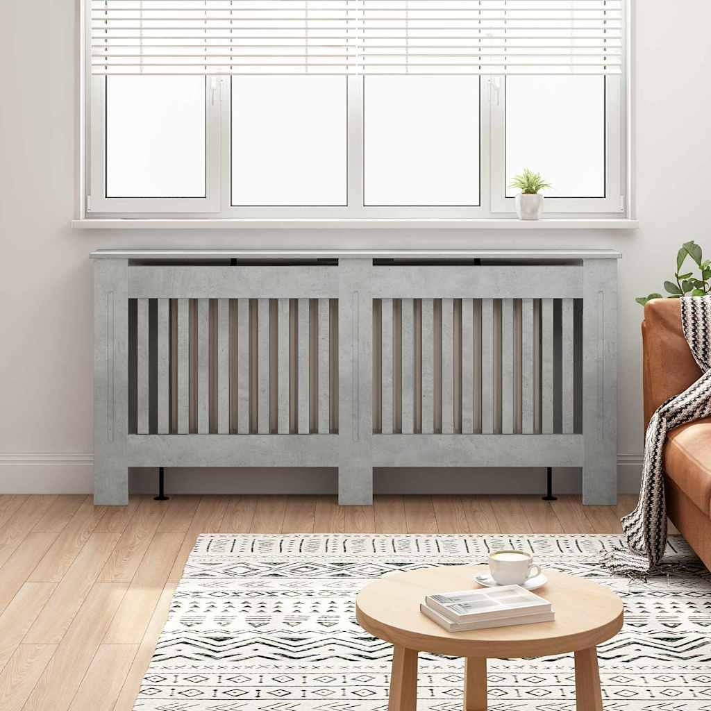 Walplus Engineered Wood Radiator Cover - Concrete Grey - 172 x 19 x 81.5 cm