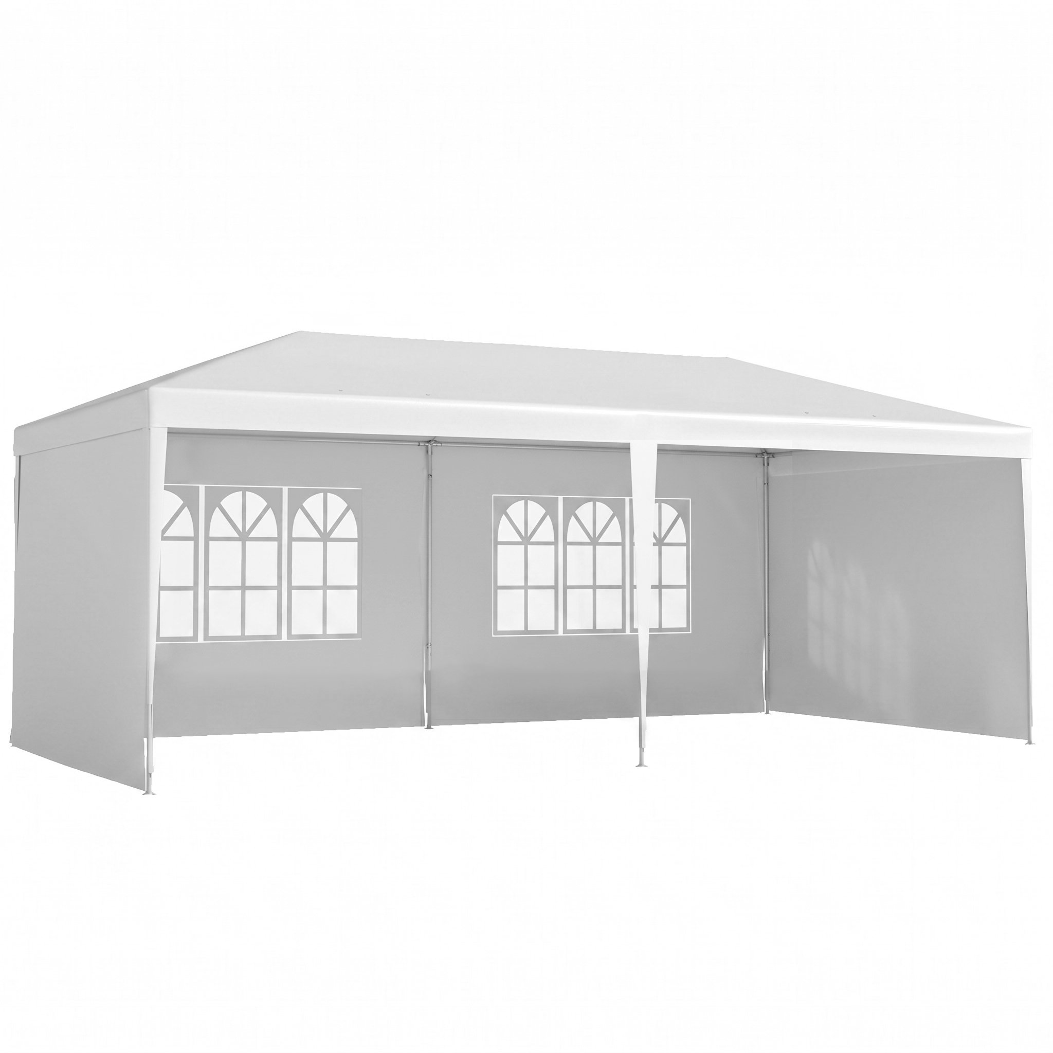 Outsunny Steel Frame Windowed Party Tent - White
