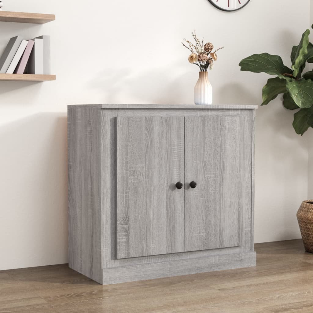 Walplus Engineered Wood Sideboard - Grey Sonoma - 70 x 35.5 x 67.5 cm