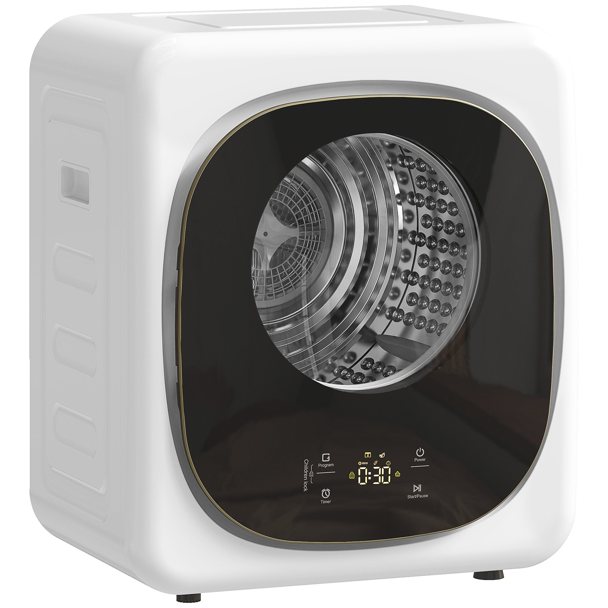 HOMCOM 4kg Vented Tumble Dryer with 5 Drying Mode and Smart Sensor - White