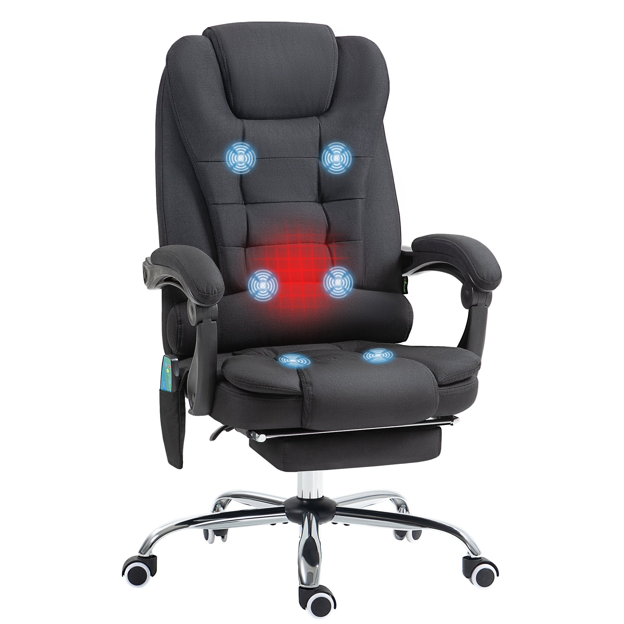 Vinsetto 6 Point Ergonomic Massage Office Chair - Black