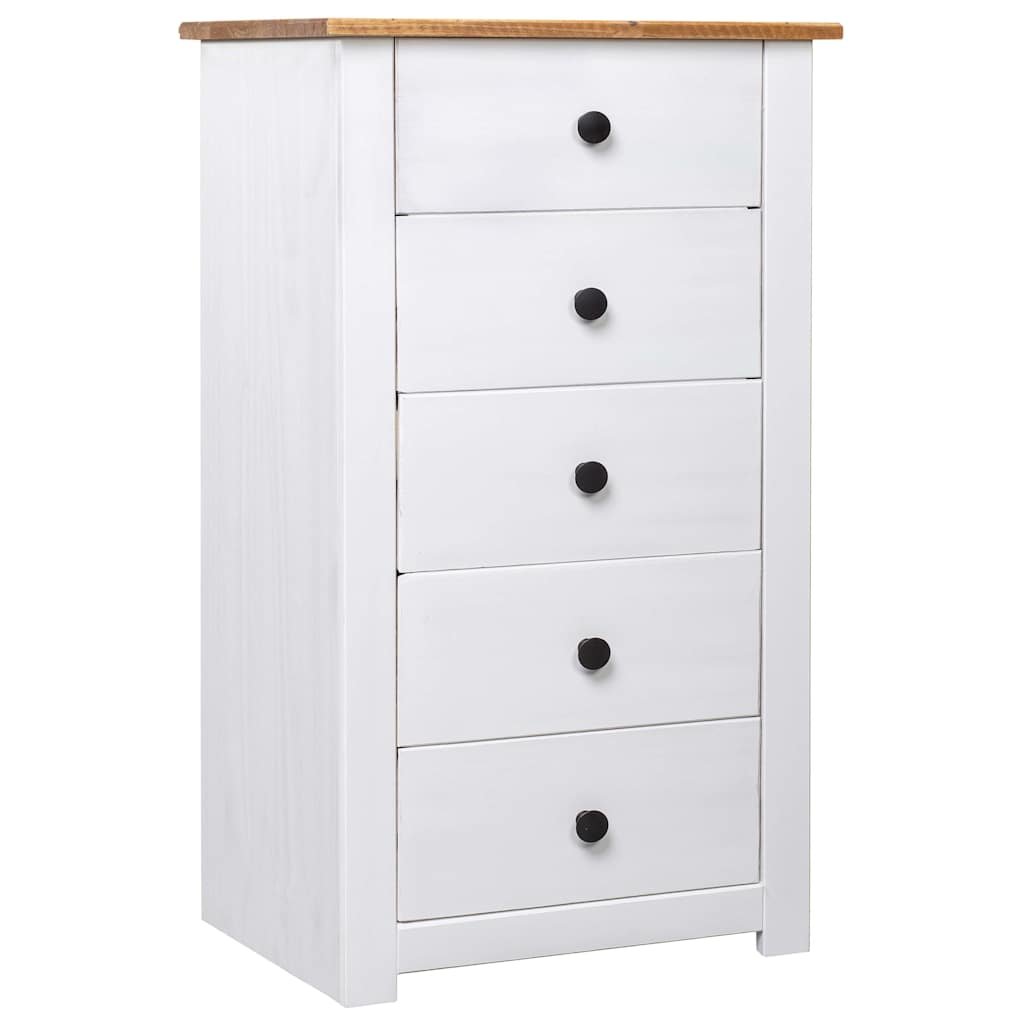 Walplus Solid Pine Sideboard - White - 46 x 40 x 89 cm