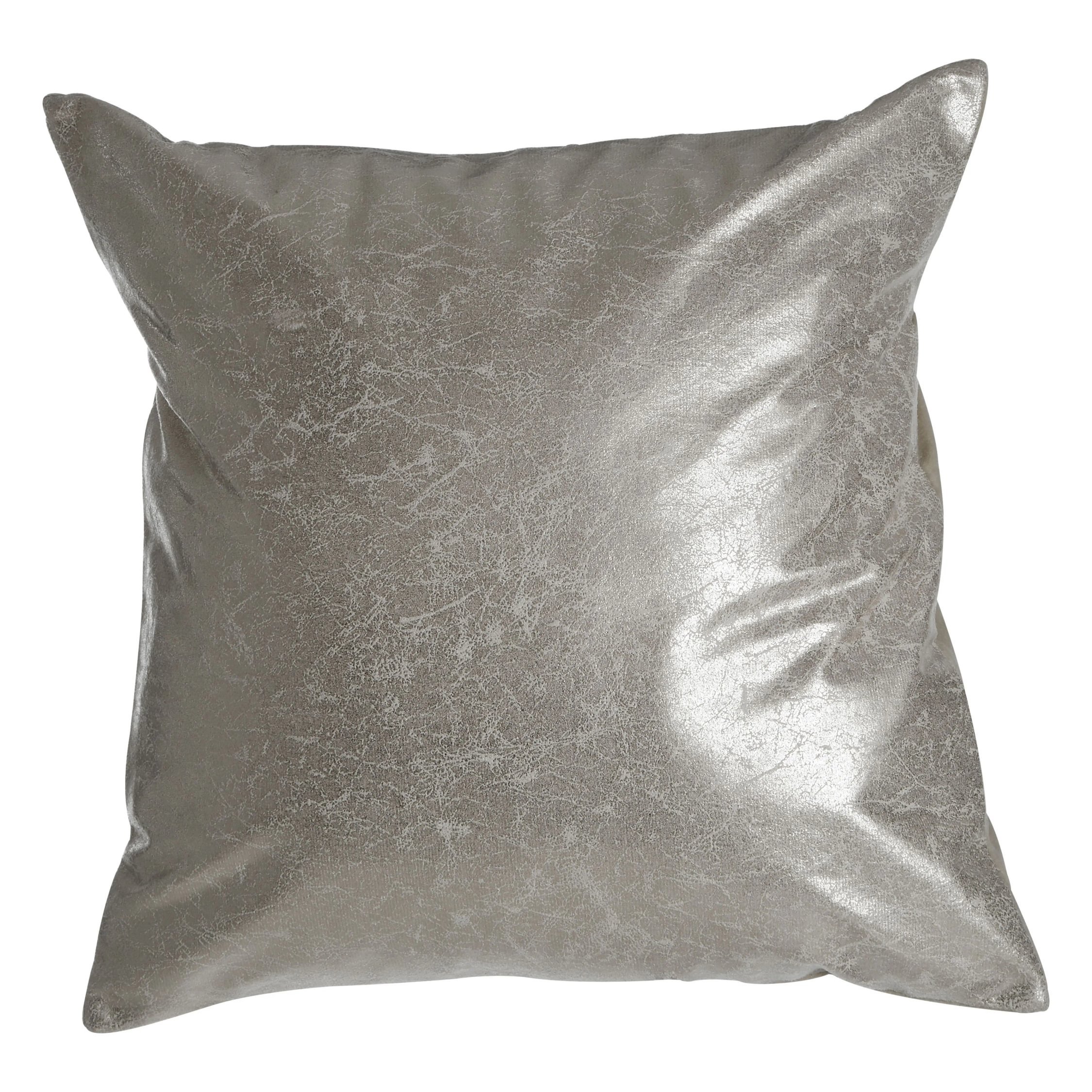 Orsina Bosie Kensington Townhouse Crushed Leather Effect Square Cushion – Silver