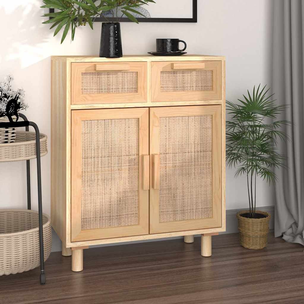 Walplus Solid Pine Sideboard - Brown - 60 x 30 x 75 cm