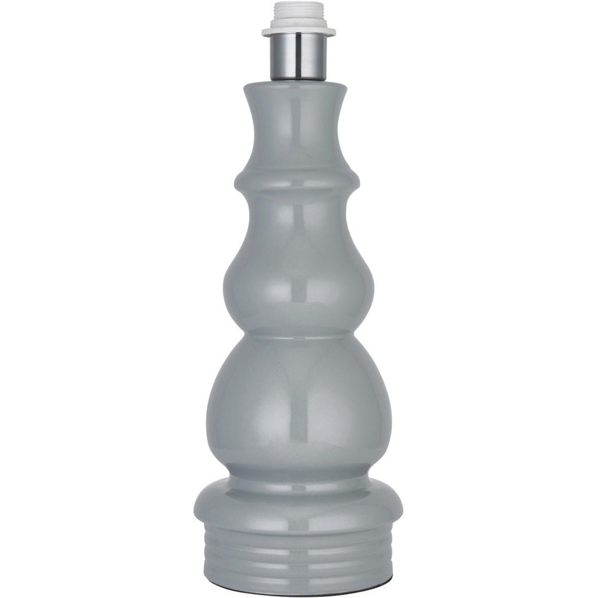 Loops Direct 16.5cm Diameter Ceramic and Steel Table Lamp - Blue Grey Glaze