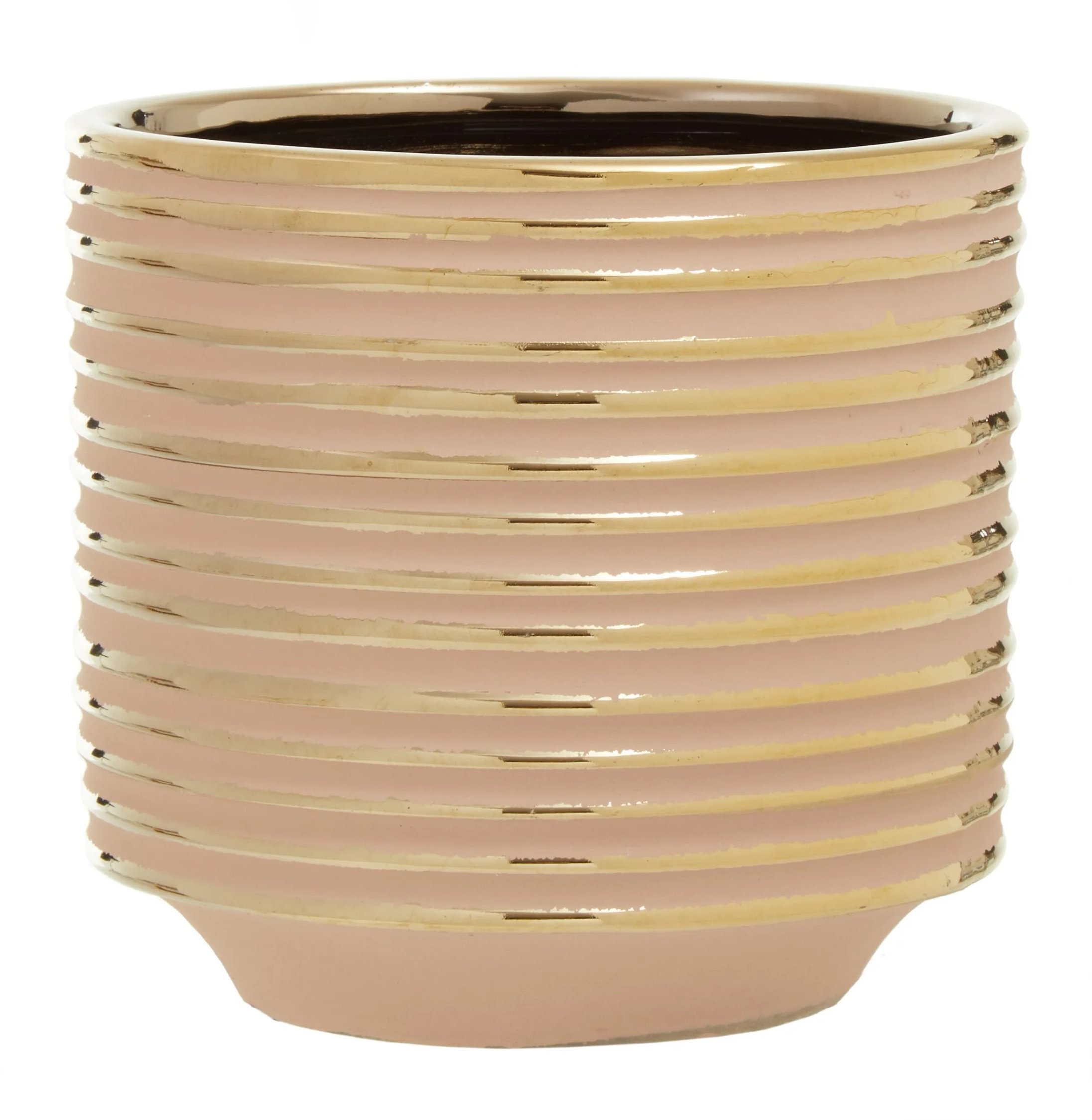 Orsina Haldis Large Ceramic Planter - Blush Pink and Gold