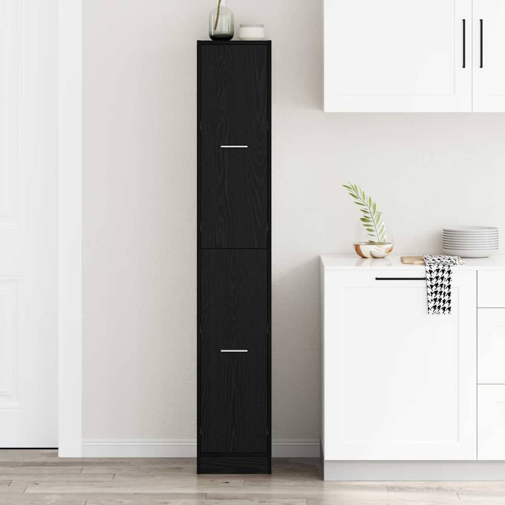 Walplus 4 Drawer Storage Cabinet - Black Oak - 30 x 41 x 174.5 cm