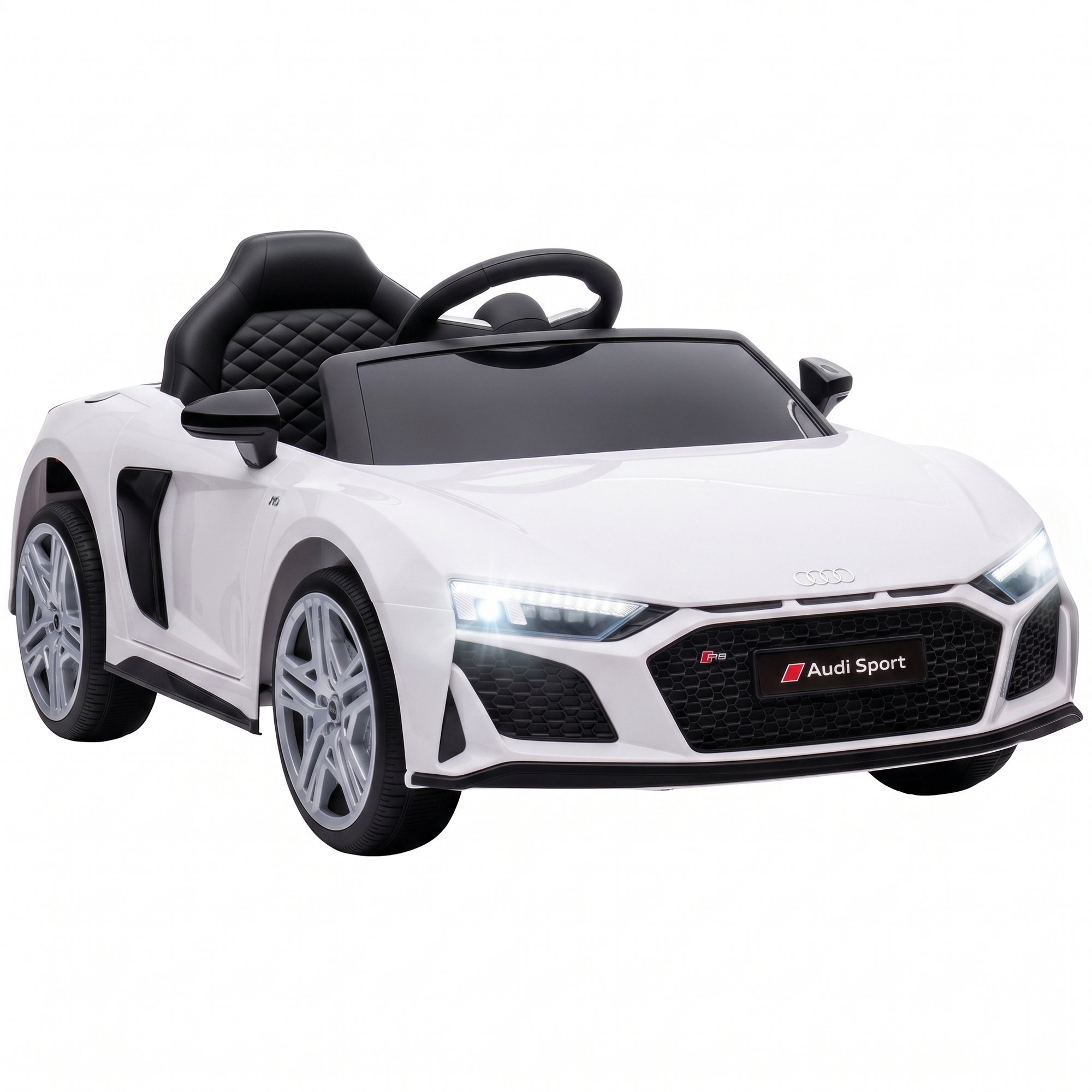 AIYAPLAY Audi R8 Spyder 12V Remote Control Ride on Car – White