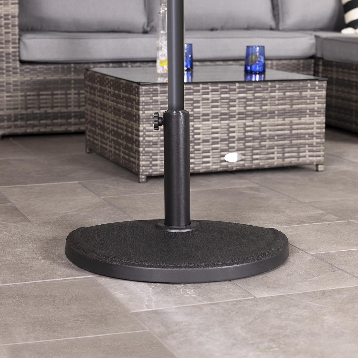 Charles Bentley Concrete Parasol Half Base for Half Canopy Umbrella - Dark Grey