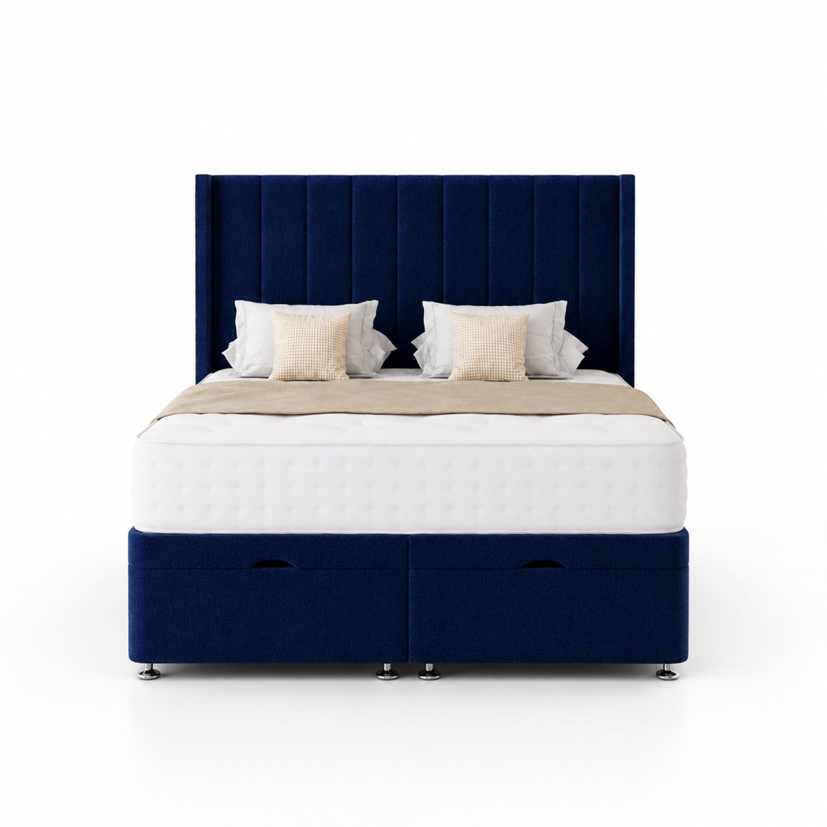 Comfy Deluxe  Ameila Wing 4ft6 Double  End Lift Ottoman Bed Set - Blue