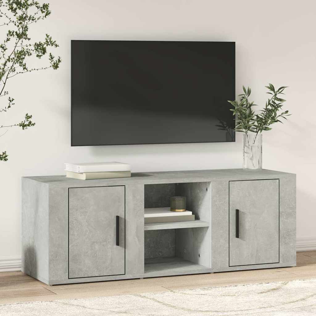 Walplus Engineered Wood TV Cabinet - Stone Grey - 100 x 31.5 x 35 cm