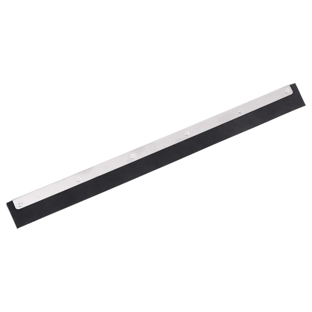 Walplus Floor Squeegee Head and Rubber - Silver and Black - 45.5 x 2 x 5 cm