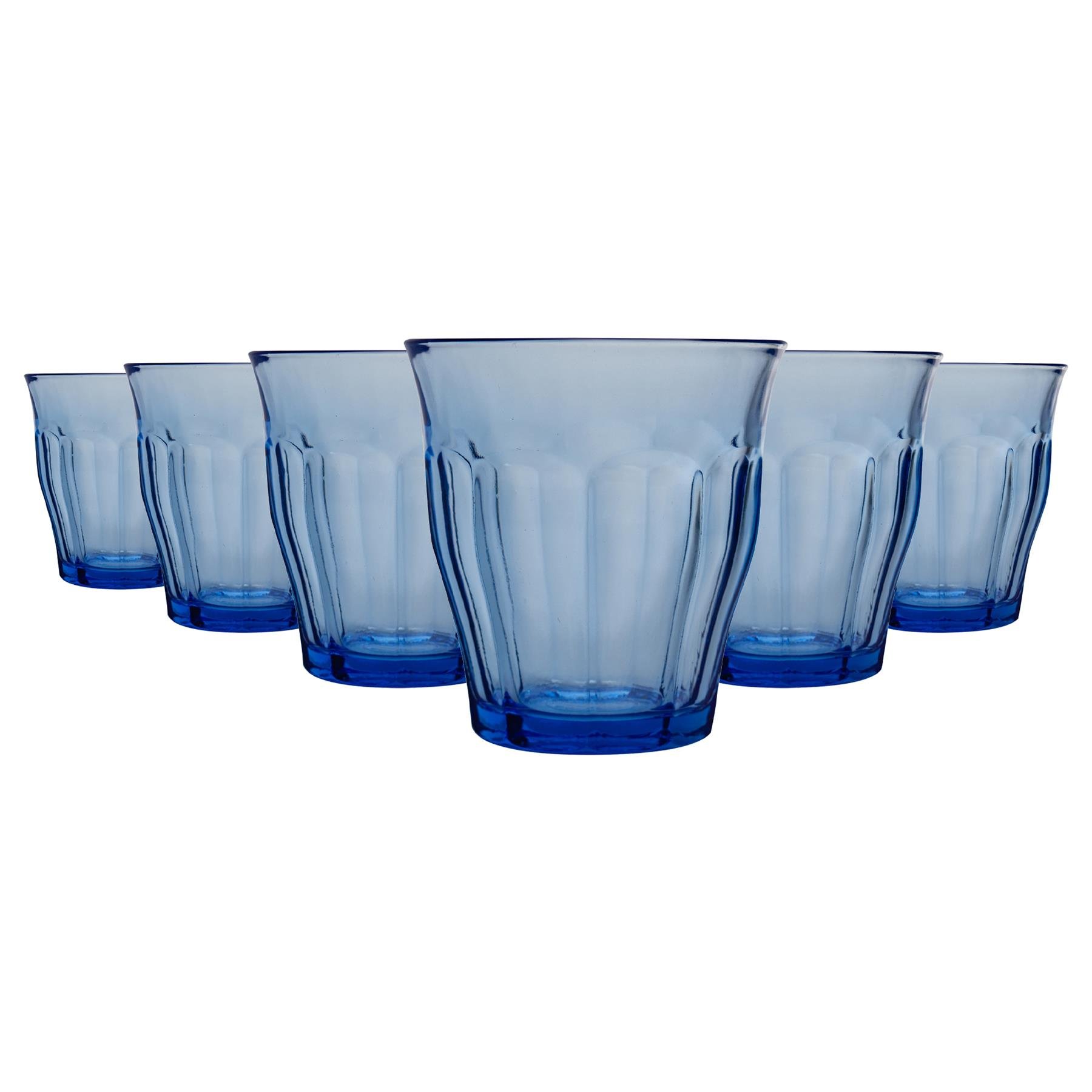 Duralex Picardie 310ml Drinking Glass Tumblers Pack of 6 - Blue