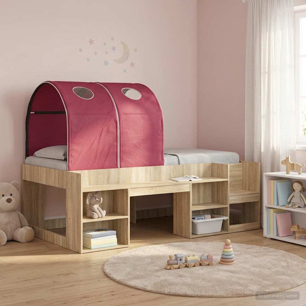 Walplus Pack of 2 Fabric Kids Bed Tunnel - Red - 211 x 52.5 x 2 cm