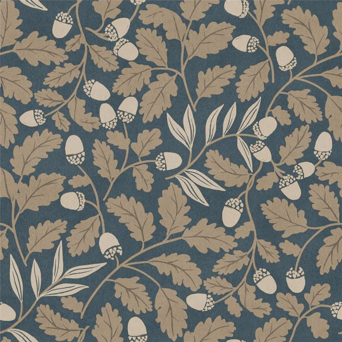 Arthouse Acorn Trail Wallpaper - Navy Blue