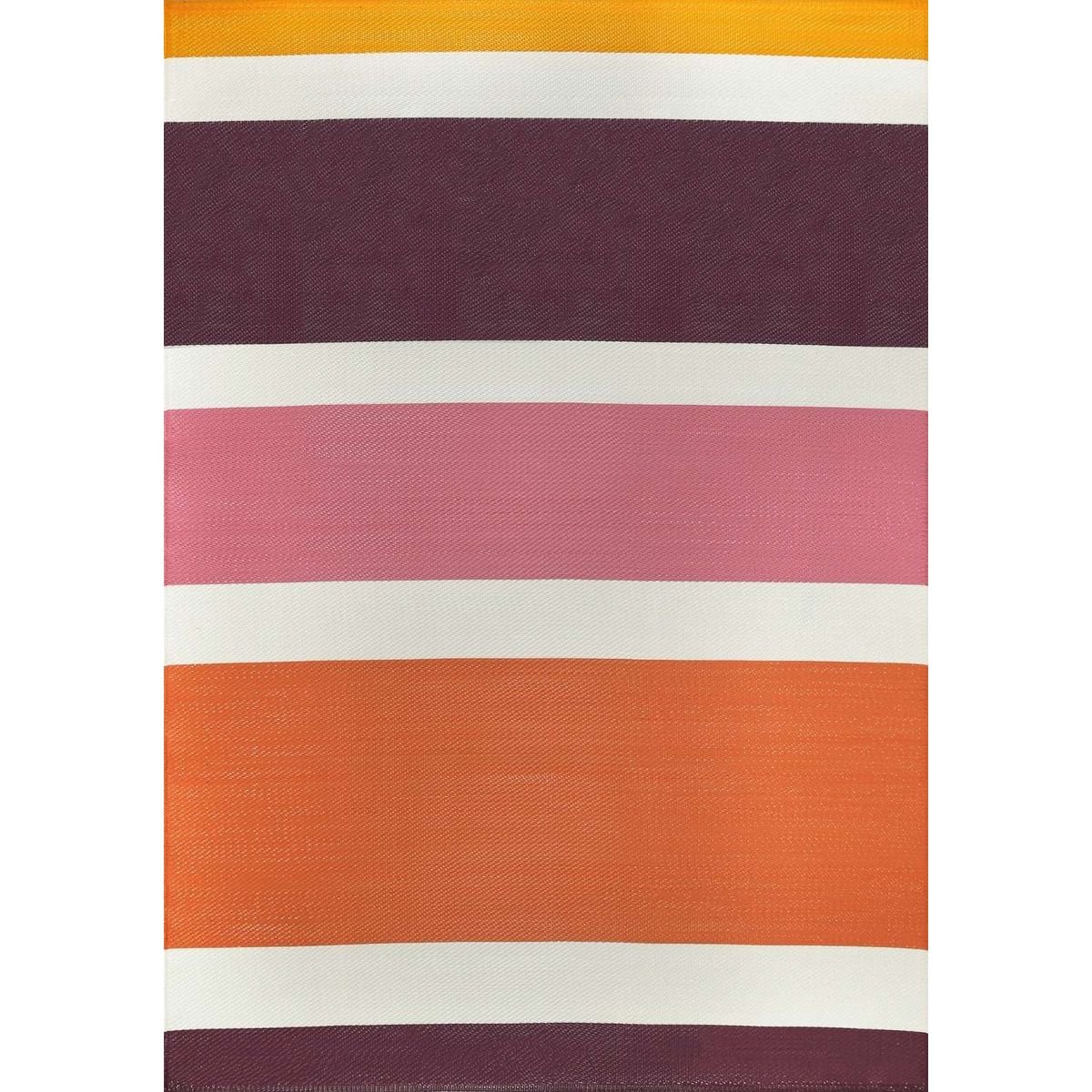The Rugs Pink Rainbow Reversible Striped Outdoor Rug - 120 x 160cm
