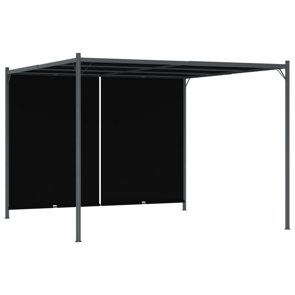 Walplus Garden Pergola with Retractable Roof - Anthracite - 300 x 300 x 225 cm