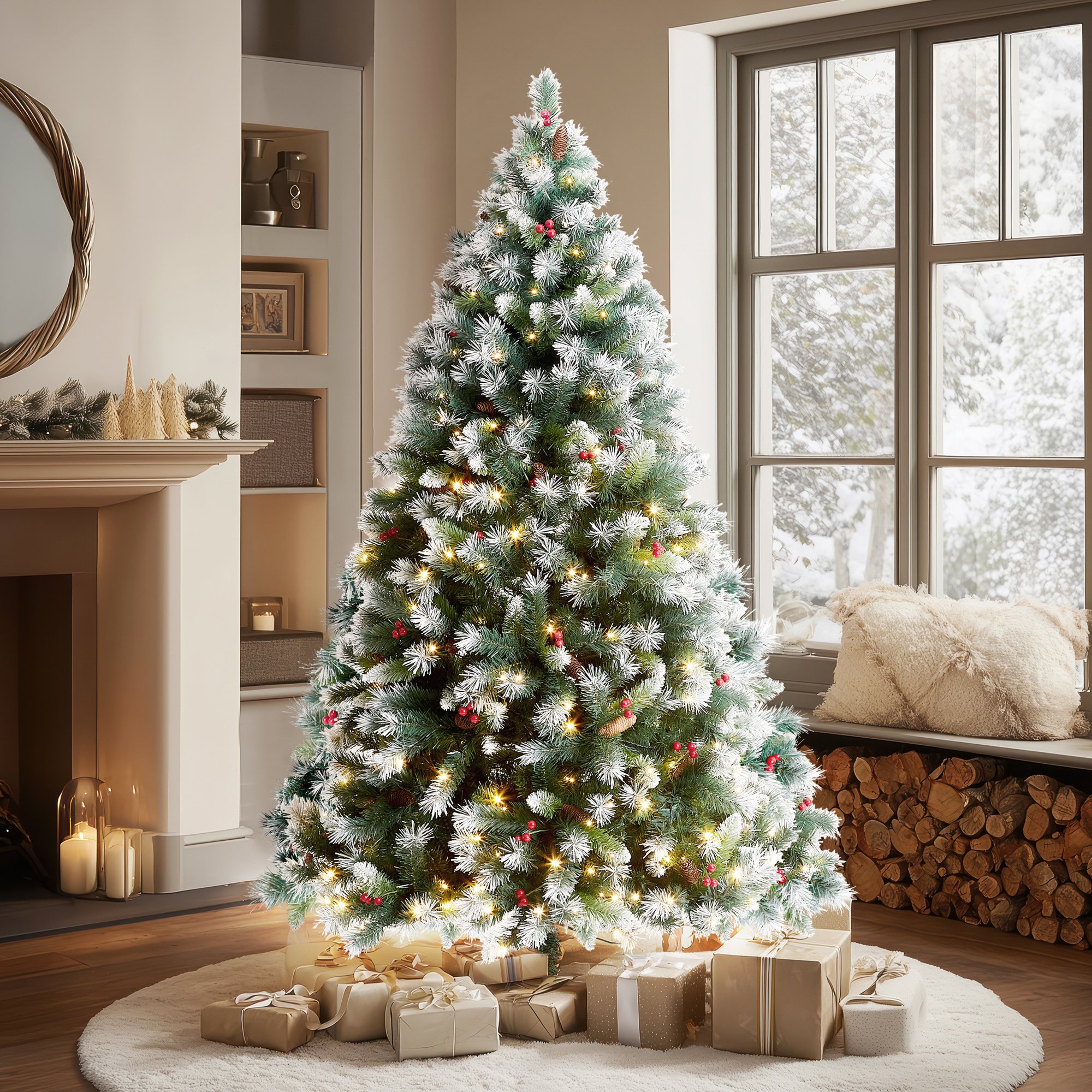 VeryMerry Claudia Pre-Lit Christmas Tree with Warm White LEDs - 5FT
