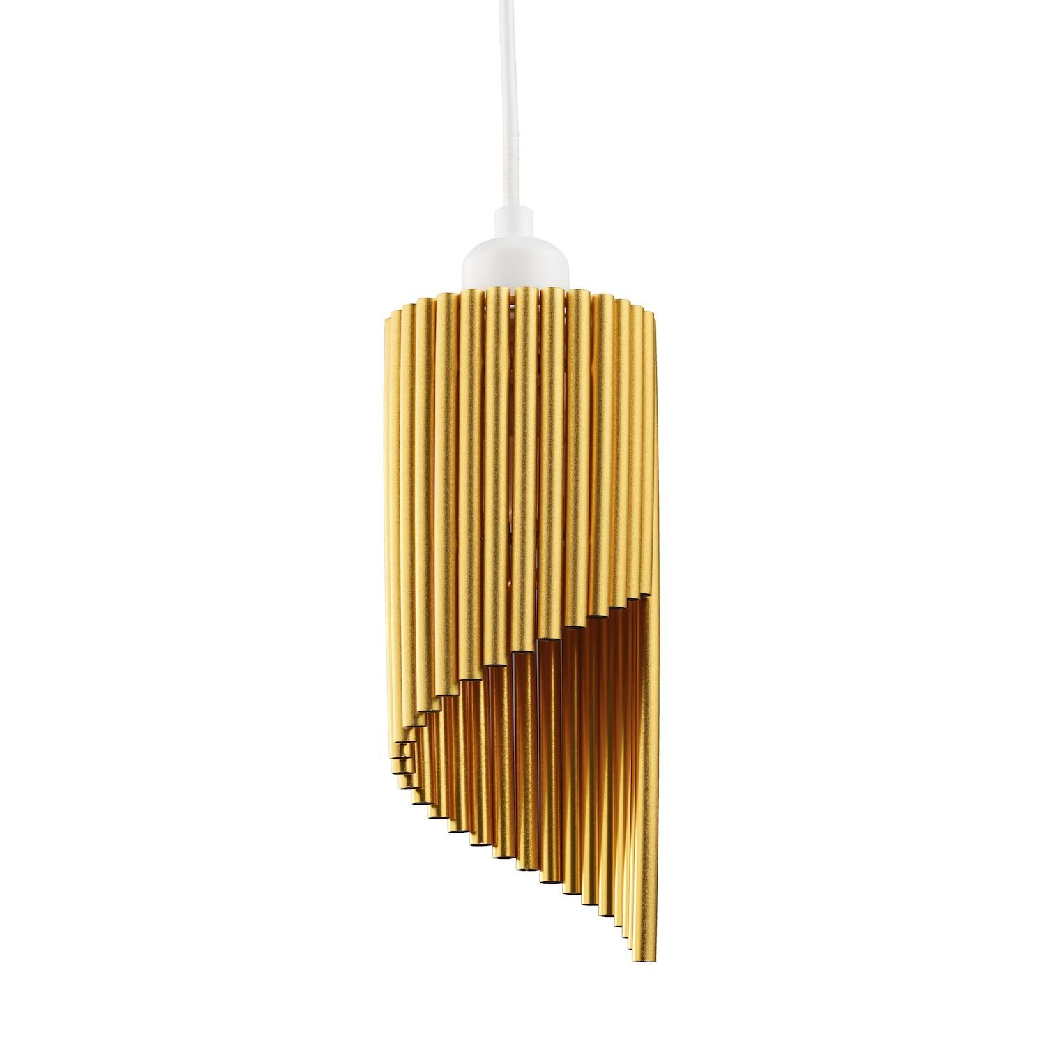 Happy Homewares Satin Gold Tubular Bells Pendant Shade - 11cm