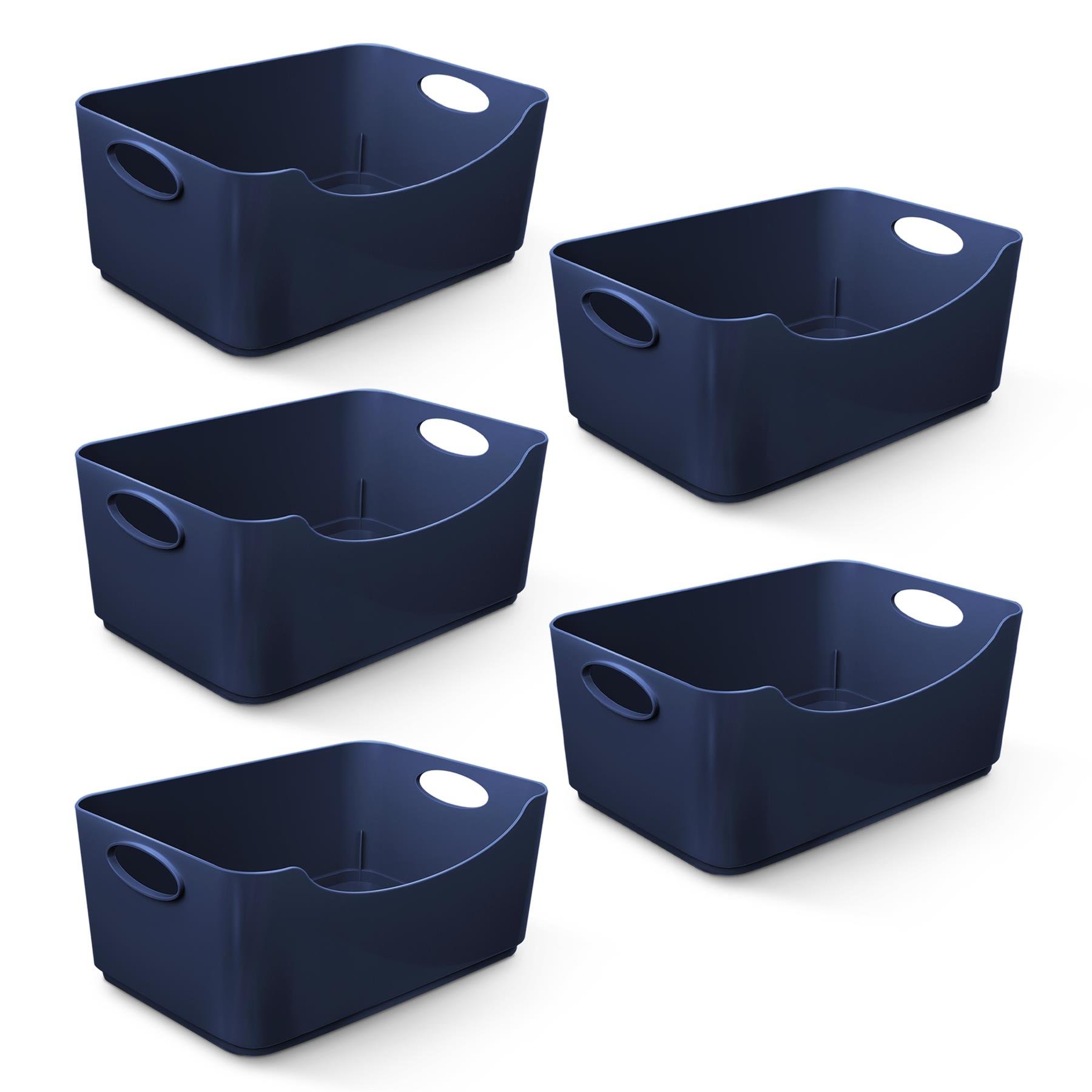 Keplin Studio Plastic Storage Baskets - 5 Pack - Navy