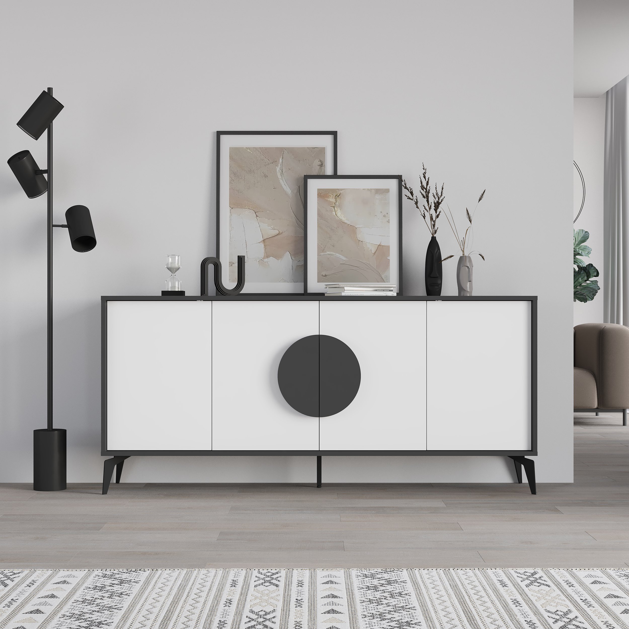 Decortie Gora 4 Sliding Door Sideboard - Anthracite