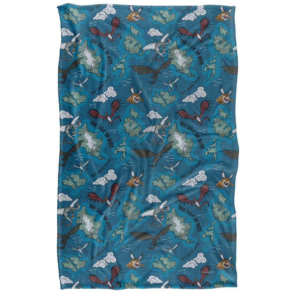 How To Train Your Dragon Toothless The Isle Of Berk Map Blanket - 147cm x 91cm