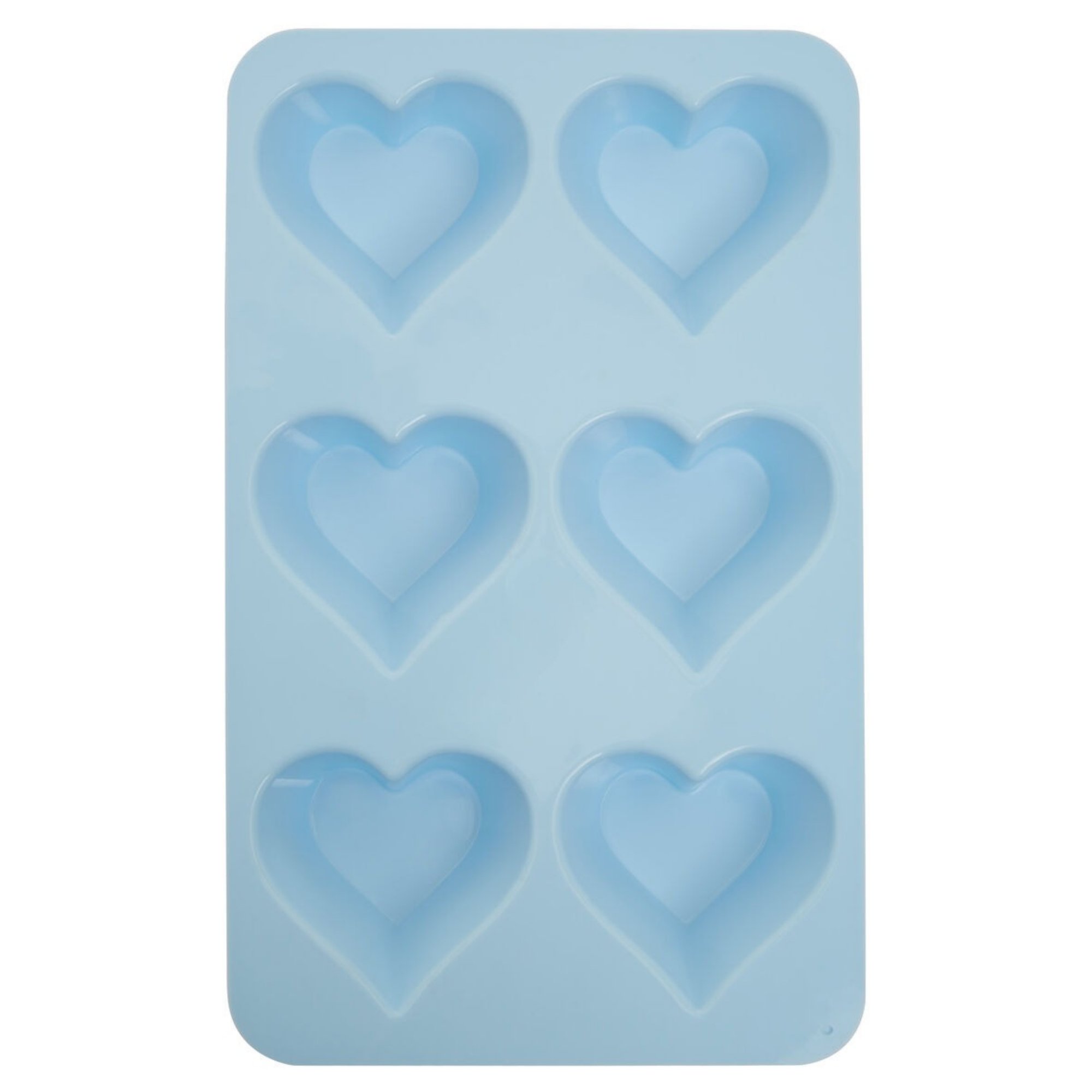 Orsina Zing 6 Heart-Shaped Cupcake Mould - Pastel Blue
