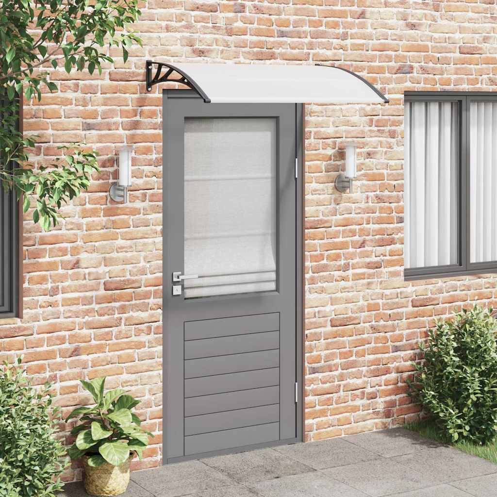 Walplus Door Canopy - Black Brackets and Transparent Sheets - 120 x 75 cm