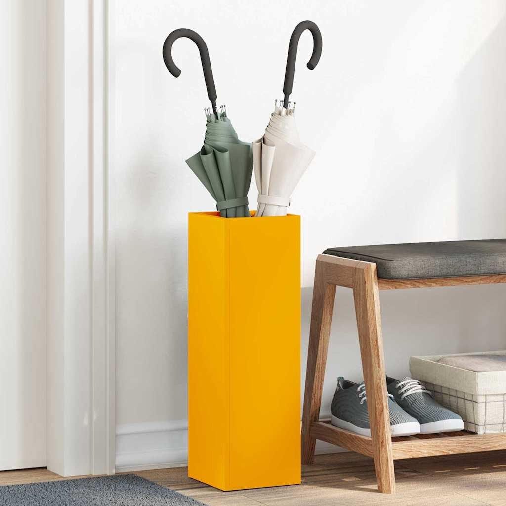 Walplus Umbrella Stand with Storage Mustard - Mustard - 15.5 x 15.5 x 49 cm