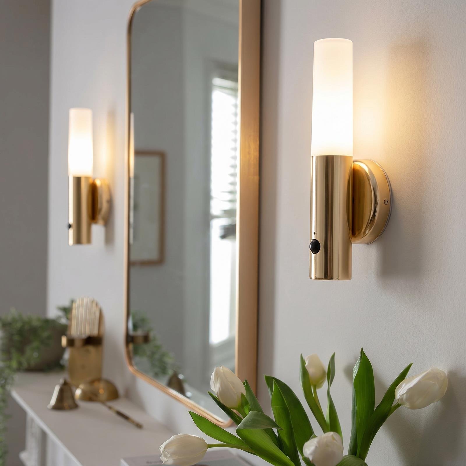 OHS 2 Pack Sensor Wall Lights - Gold