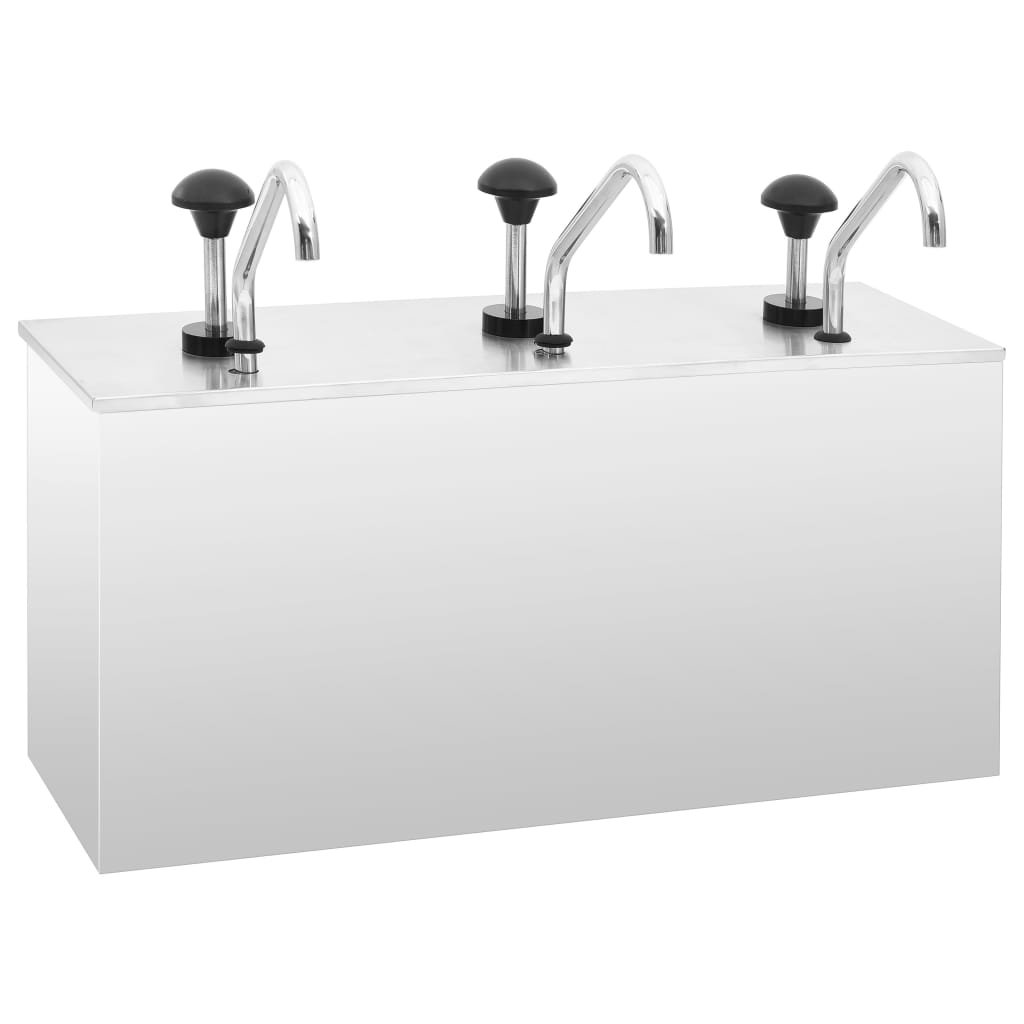 Walplus 3-Pump 3.5L Stainless Steel Sauce Dispenser - Silver