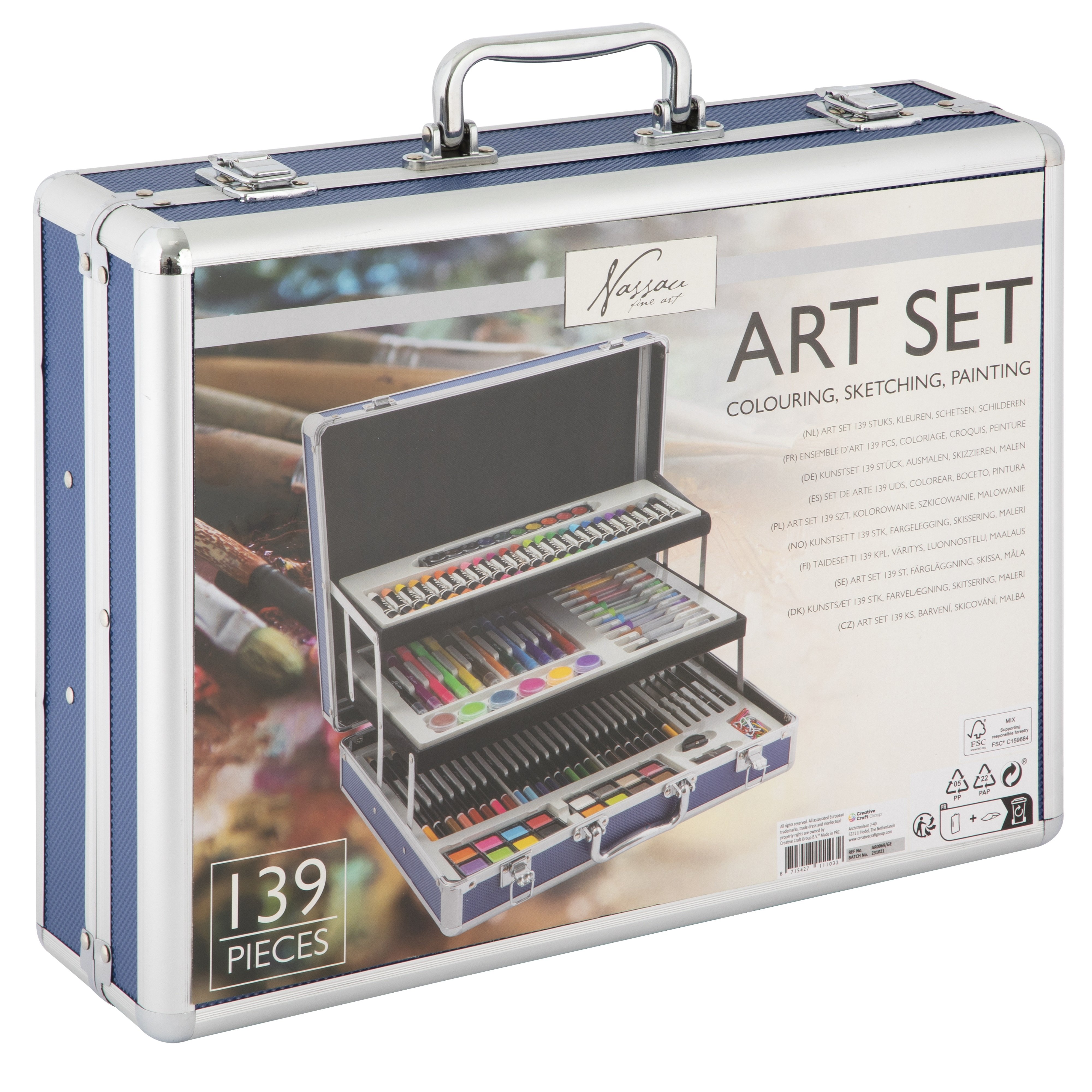 Totum Art Set in Metal Box Craft Kit Activity Set - 140 Piece