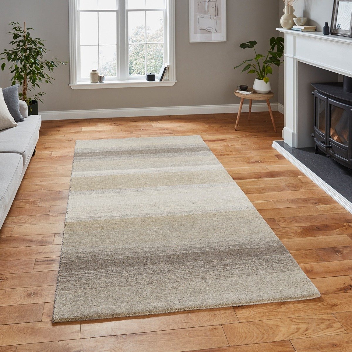 Mega Flooring Beige Handmade Abstract Rug - 120 x 170cm