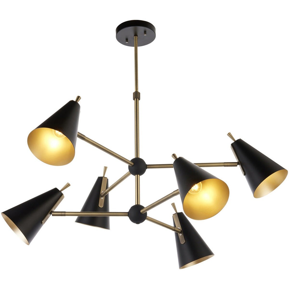 Loops Direct Antique Brass Ceiling Pendant Light - Matt Black