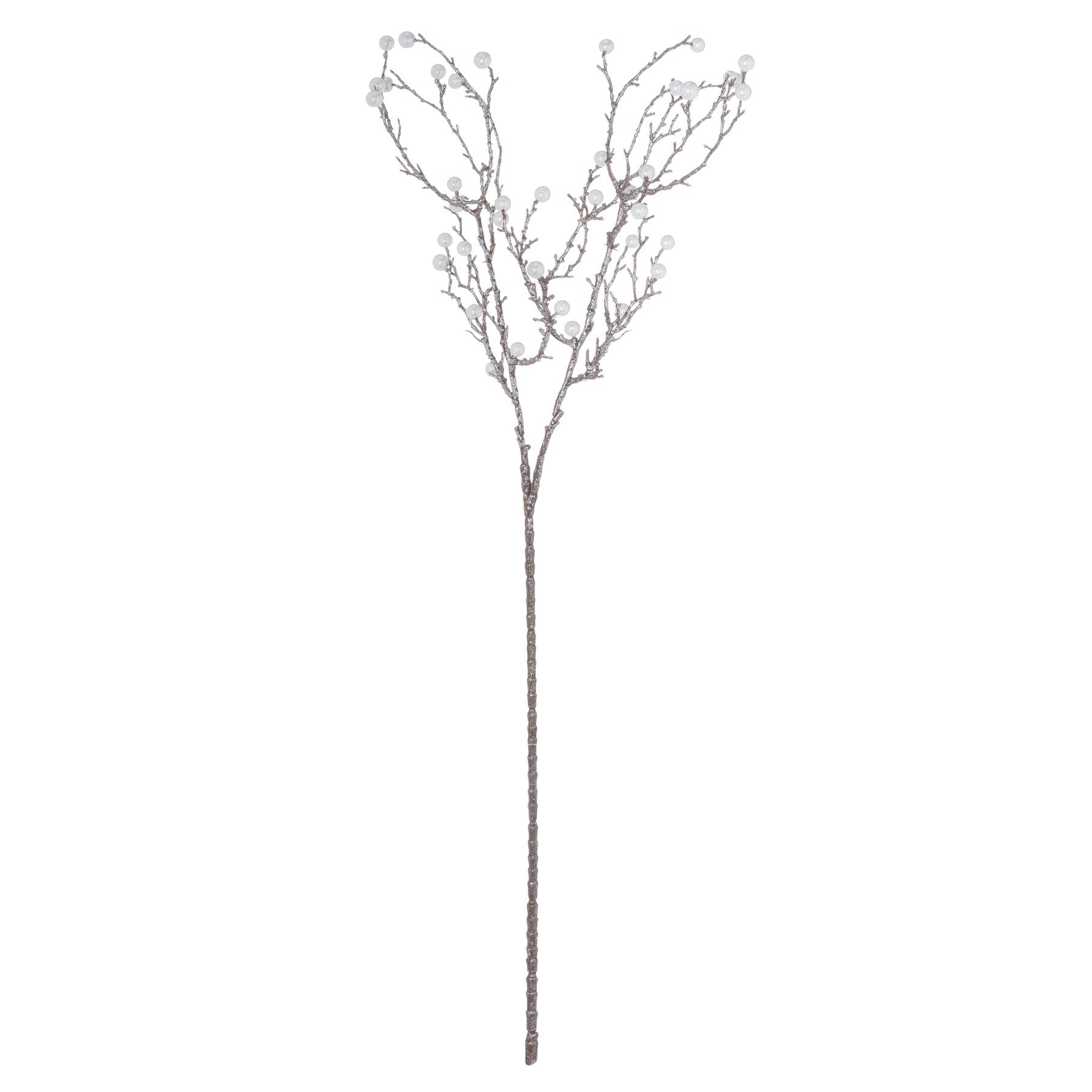 Hill Interiors Festive Faux Pearl Artificial Plant - Silver & White