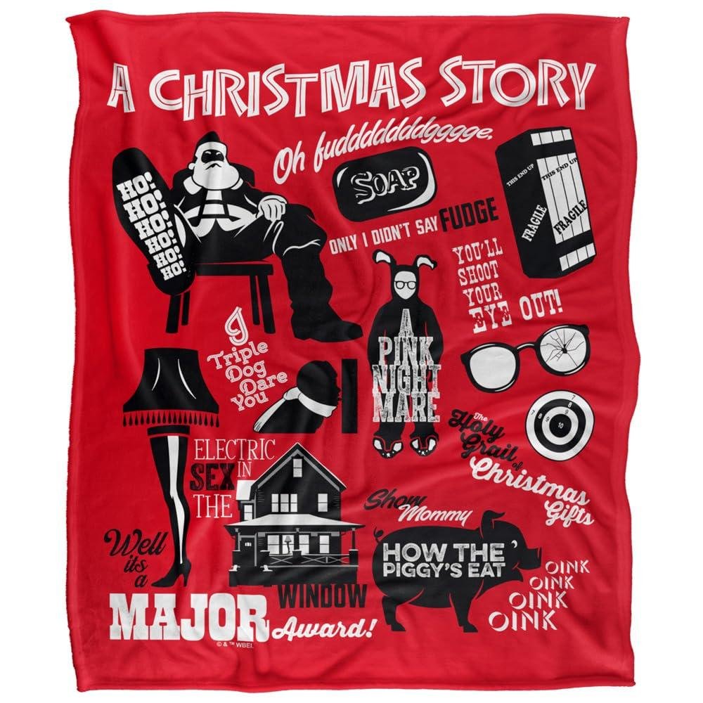 A Christmas Story Icons Soft Touch Blanket - 147cm x 91cm