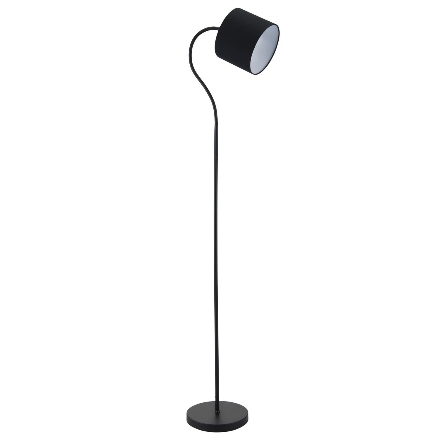 Happy Homewares Matte Black with Adjustable Cotton Fabric Floor Lamp - 34cm