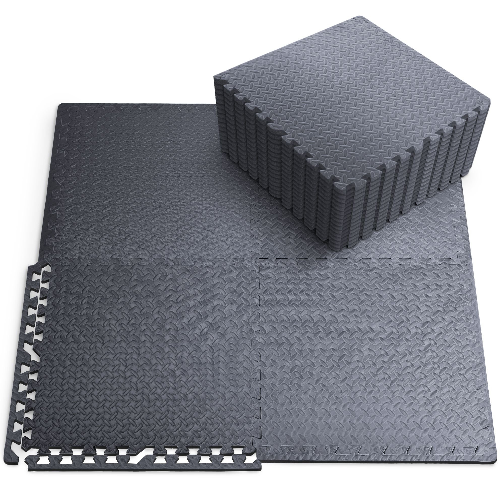 Kayman Pack of 8 Eva Gym Mat - Grey