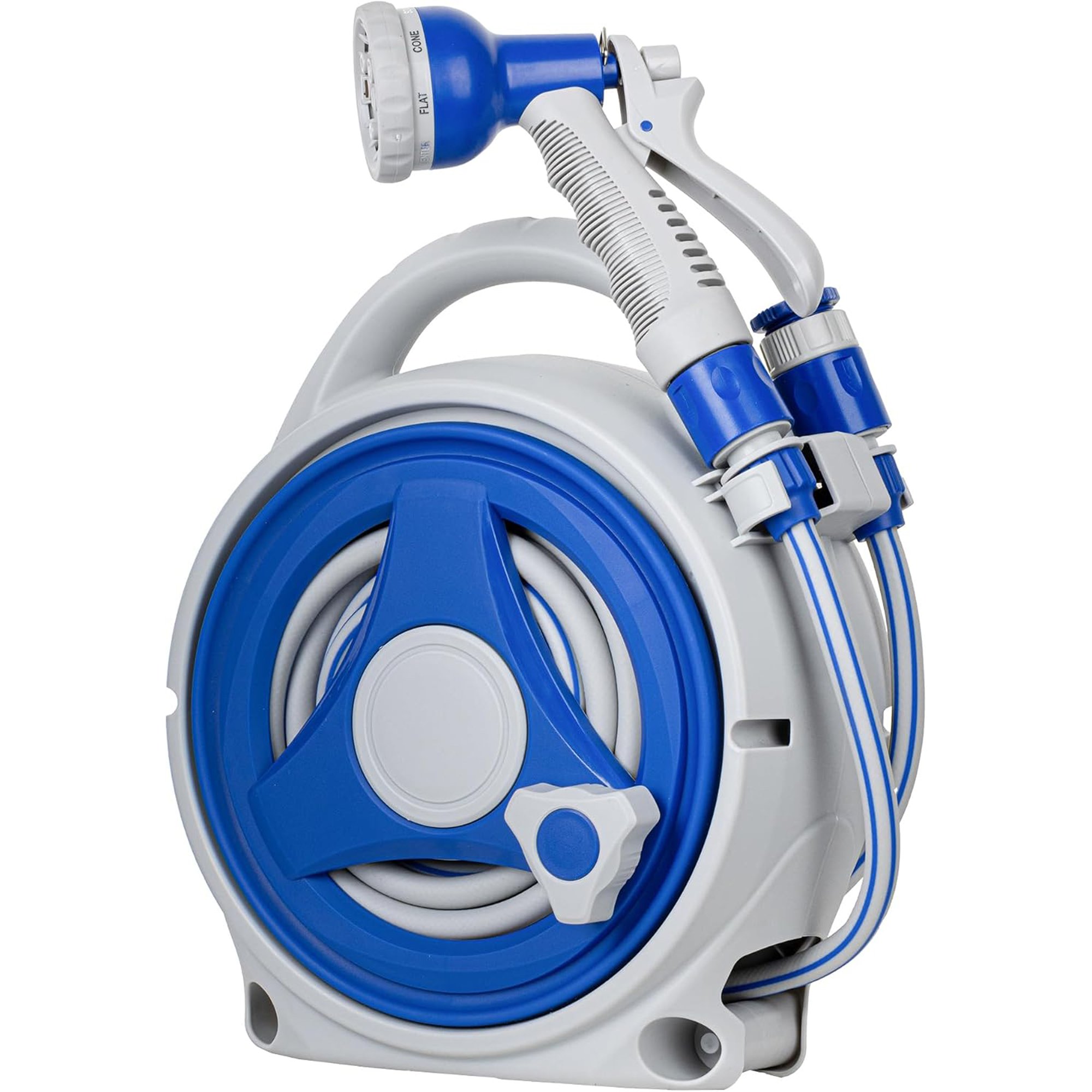 Vivo Technologies Garden Hose Reel with 8 Adjustable Spray Nozzles 15M