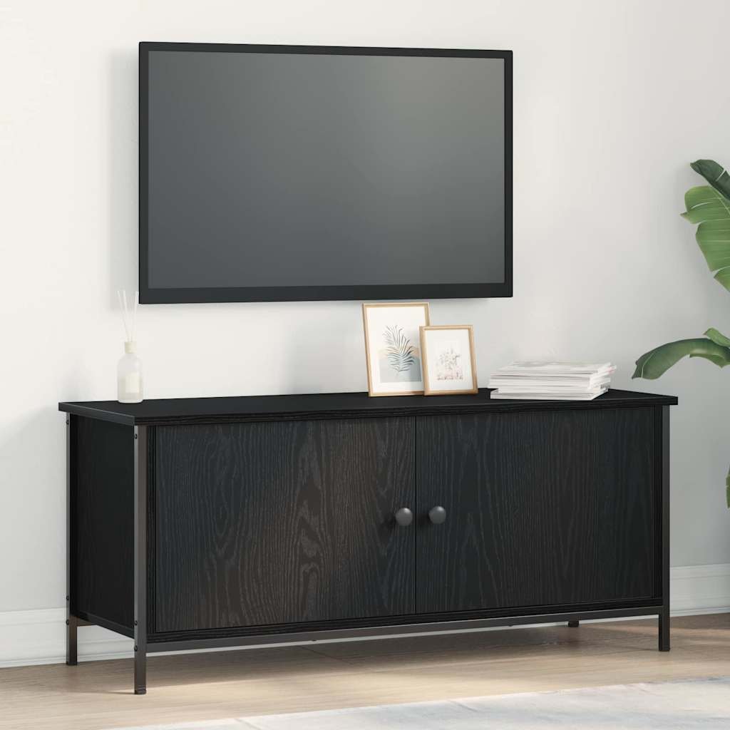 Walplus Engineered Wood TV Cabinet - Black - 100 x 35 x 45 cm