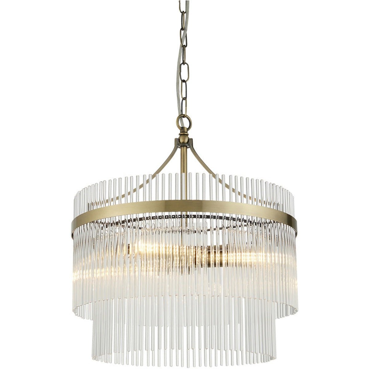 Loops Direct Metal and Glass Pendant Light - Antique Brass