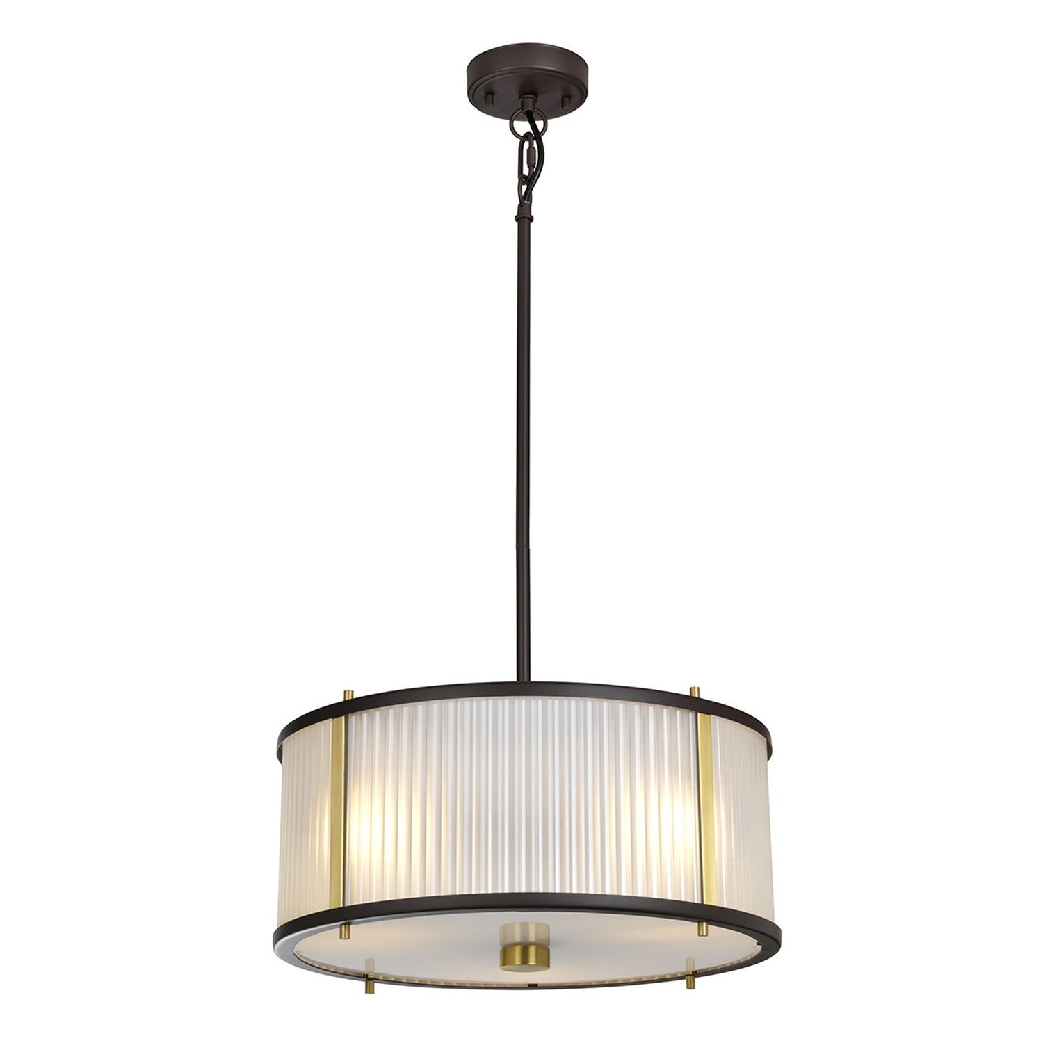 Elstead Corona 3 Arm Pendant Light - Museum Bronze Dark Brown Painted