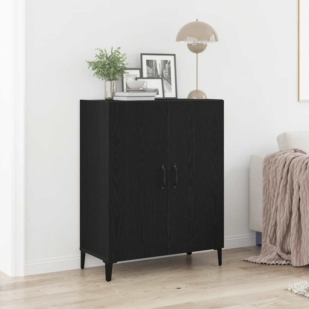 Walplus Engineered Wood 2 Doors Sideboard - Black Oak - 69.5 x 34 x 90 cm