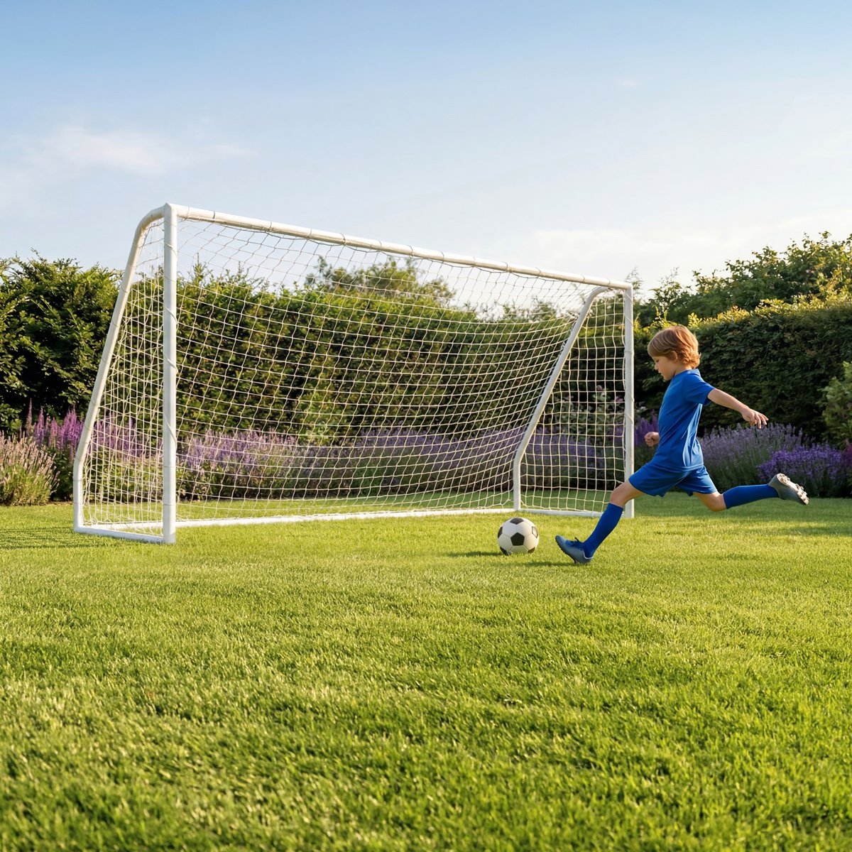 Charles Bentley Kids 10ftx6ft White Portable Football Goal - White