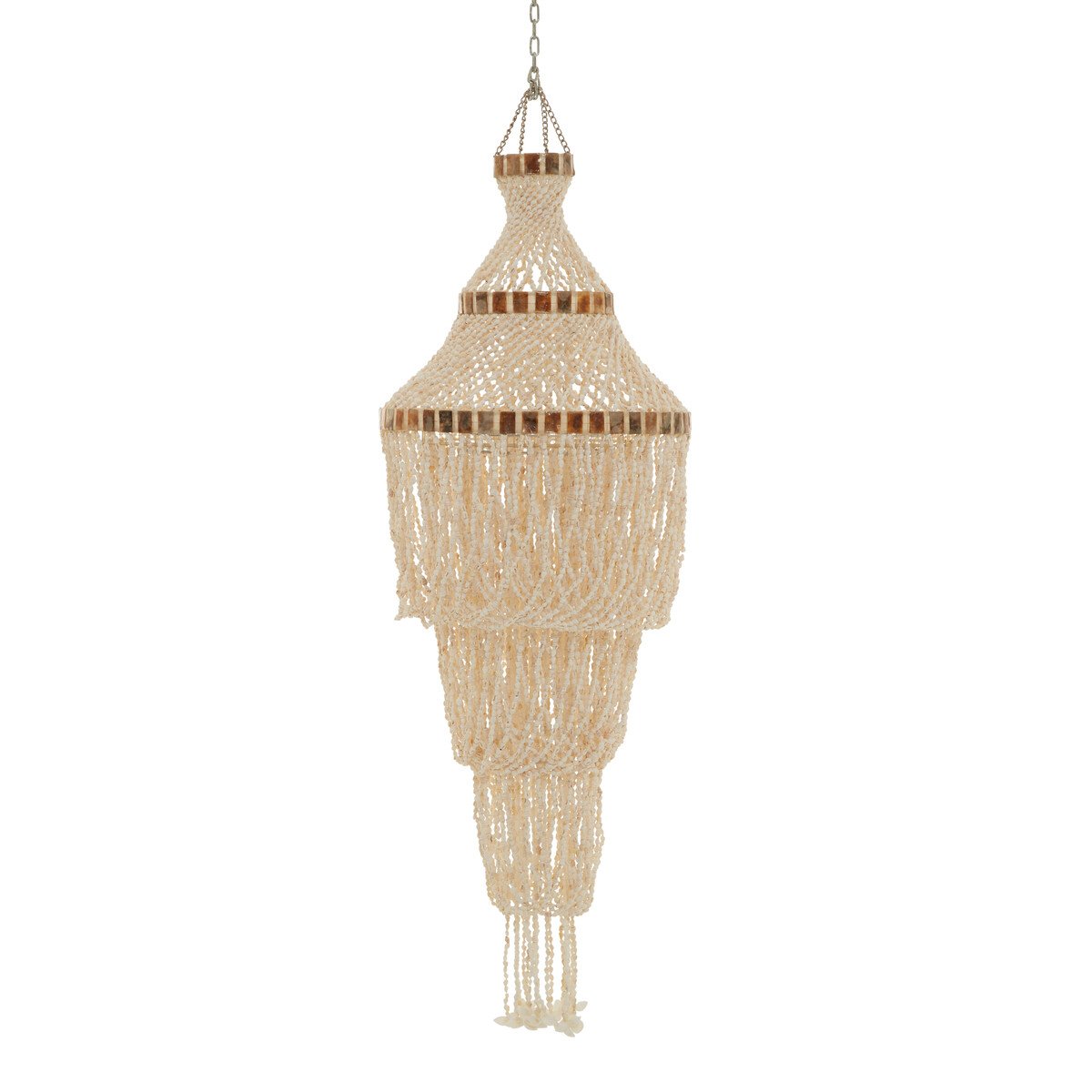 Orsina Palu Shell Large Pendant Shade - Natural White and Amber