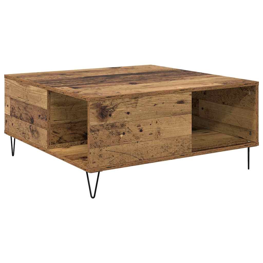 Walplus Storage Coffee Table - Dark Wood - 80 x 80 x 36.5 cm