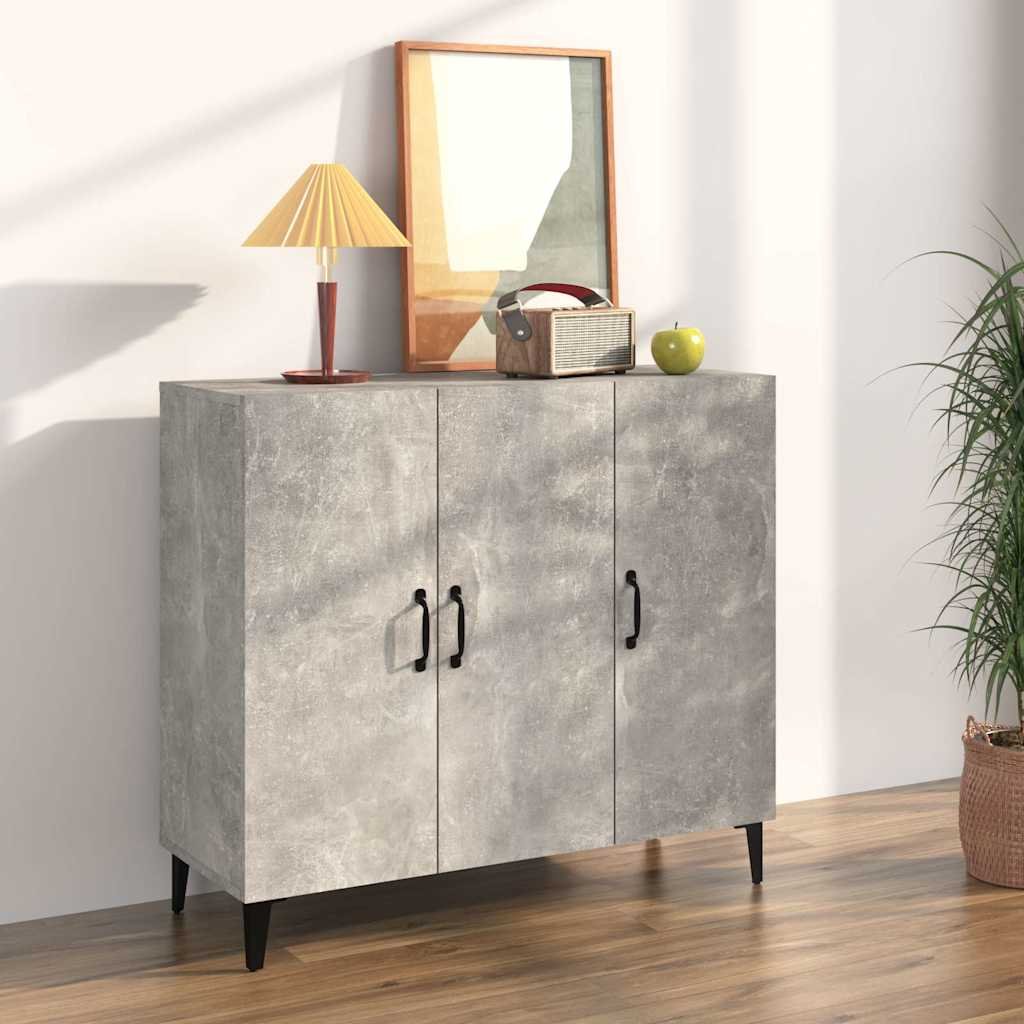 Walplus Engineered Wood Sideboard - Concrete Grey - 90 x 34 x 80 cm