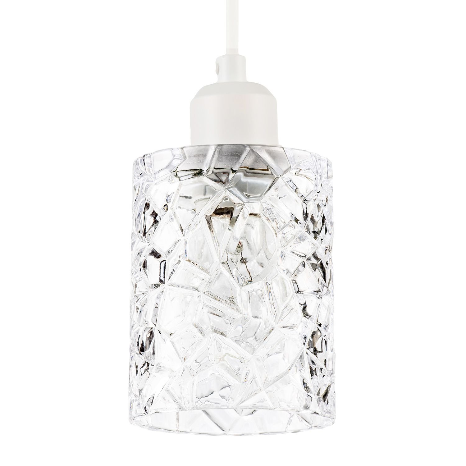 Happy Homewares Clear Straight Sided Cylindrical Pendant Shade - 10cm